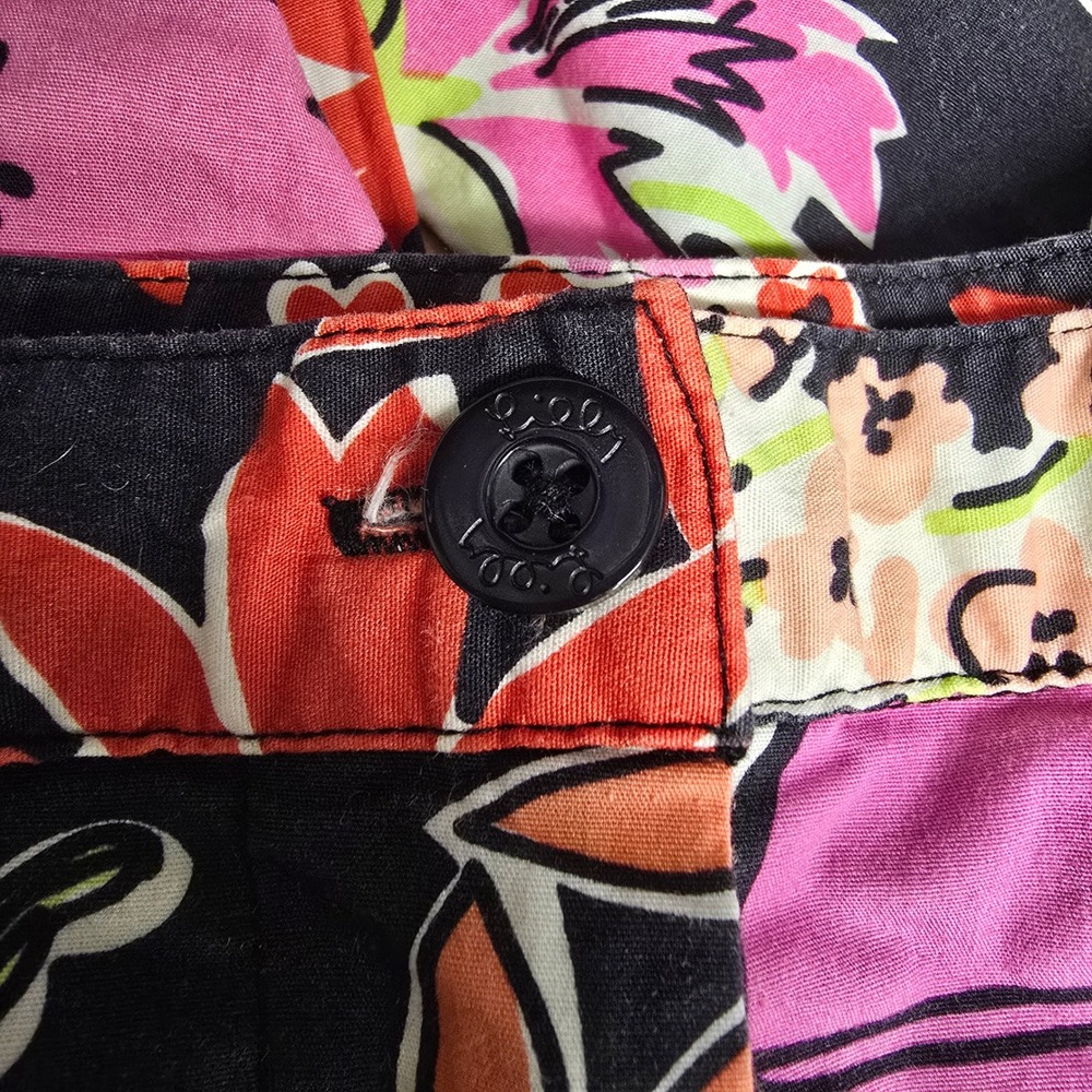 Lilly Pulitzer Women Size 4 Floral Print Crop Pants Black Pink Multicolor Preppy - Picture 8 of 9